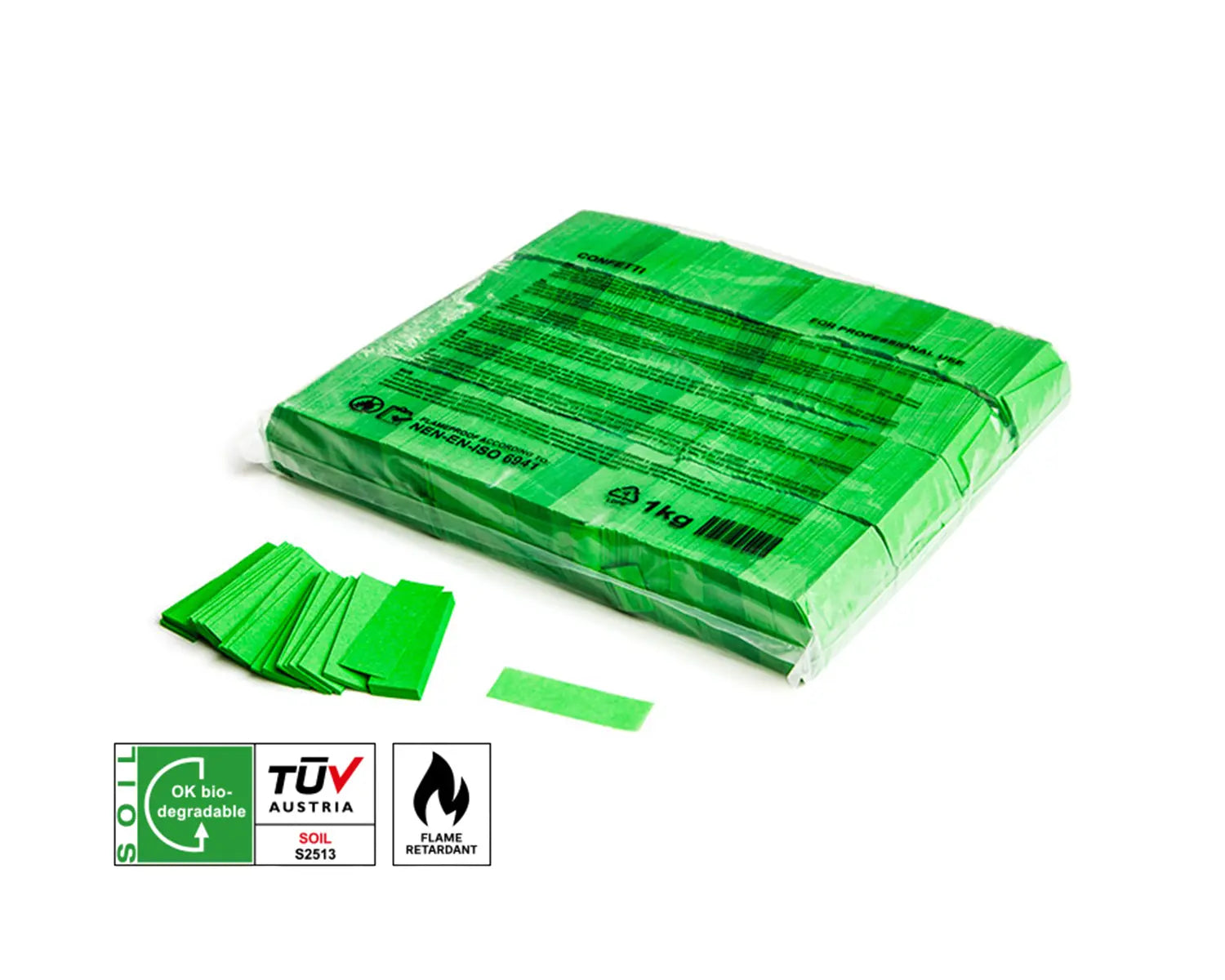 Slowfall Biodegradable Confetti Rectangles 55 x 17 mm Light Green