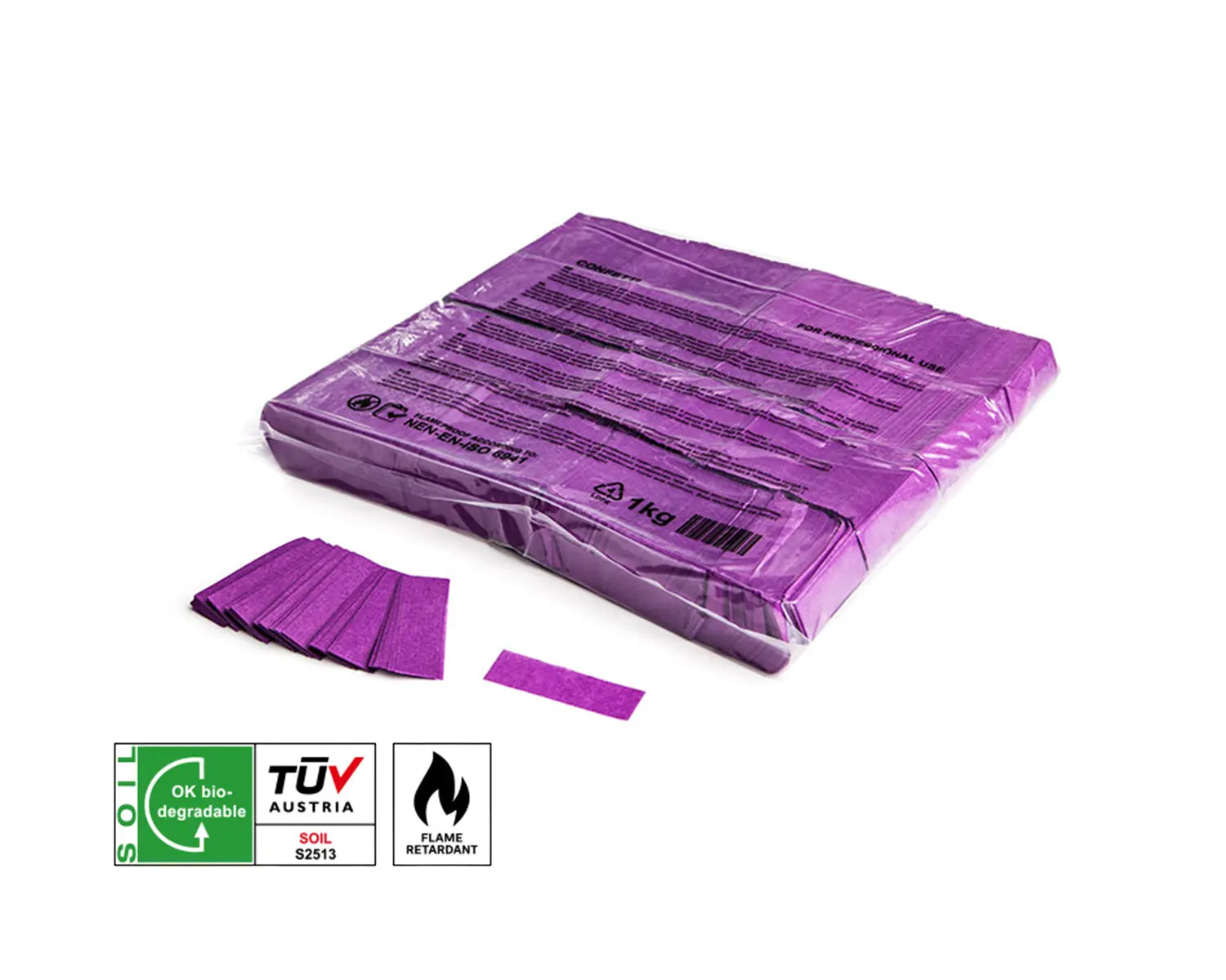 Slowfall Biodegradable Confetti Rectangles 55 x 17 mm Purple