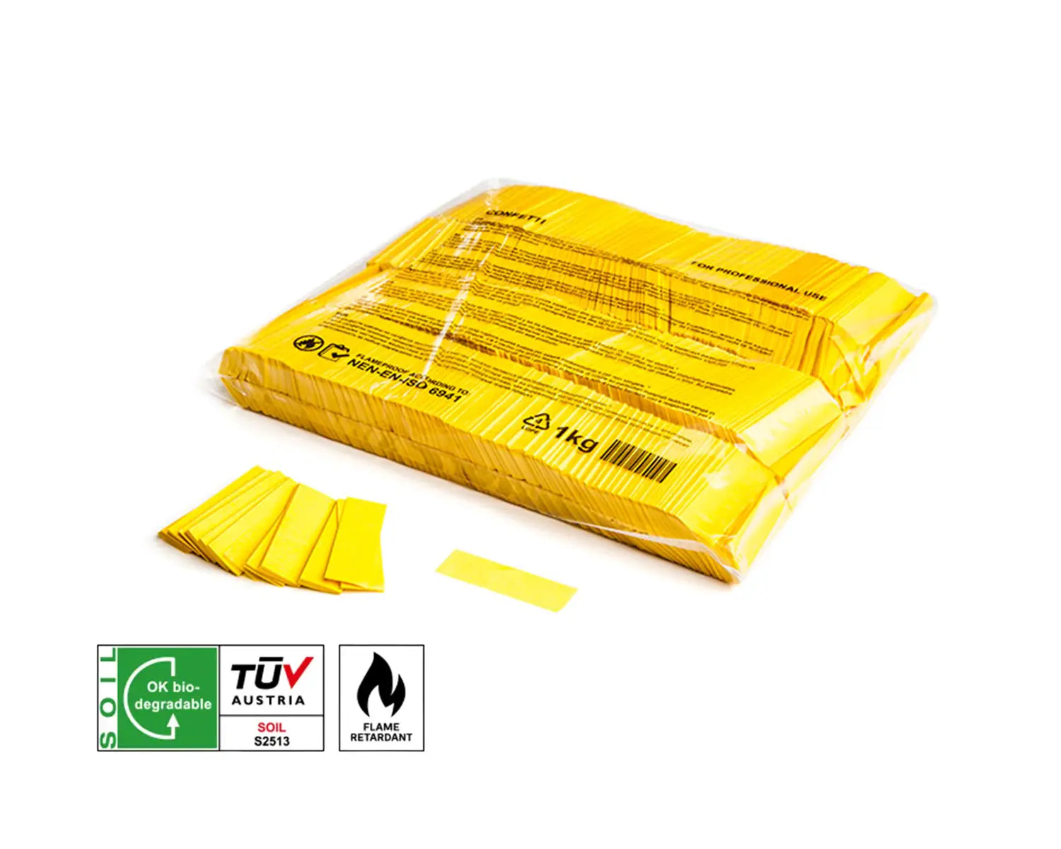 Slowfall Biodegradable Confetti Rectangles 55 x 17 mm Yellow