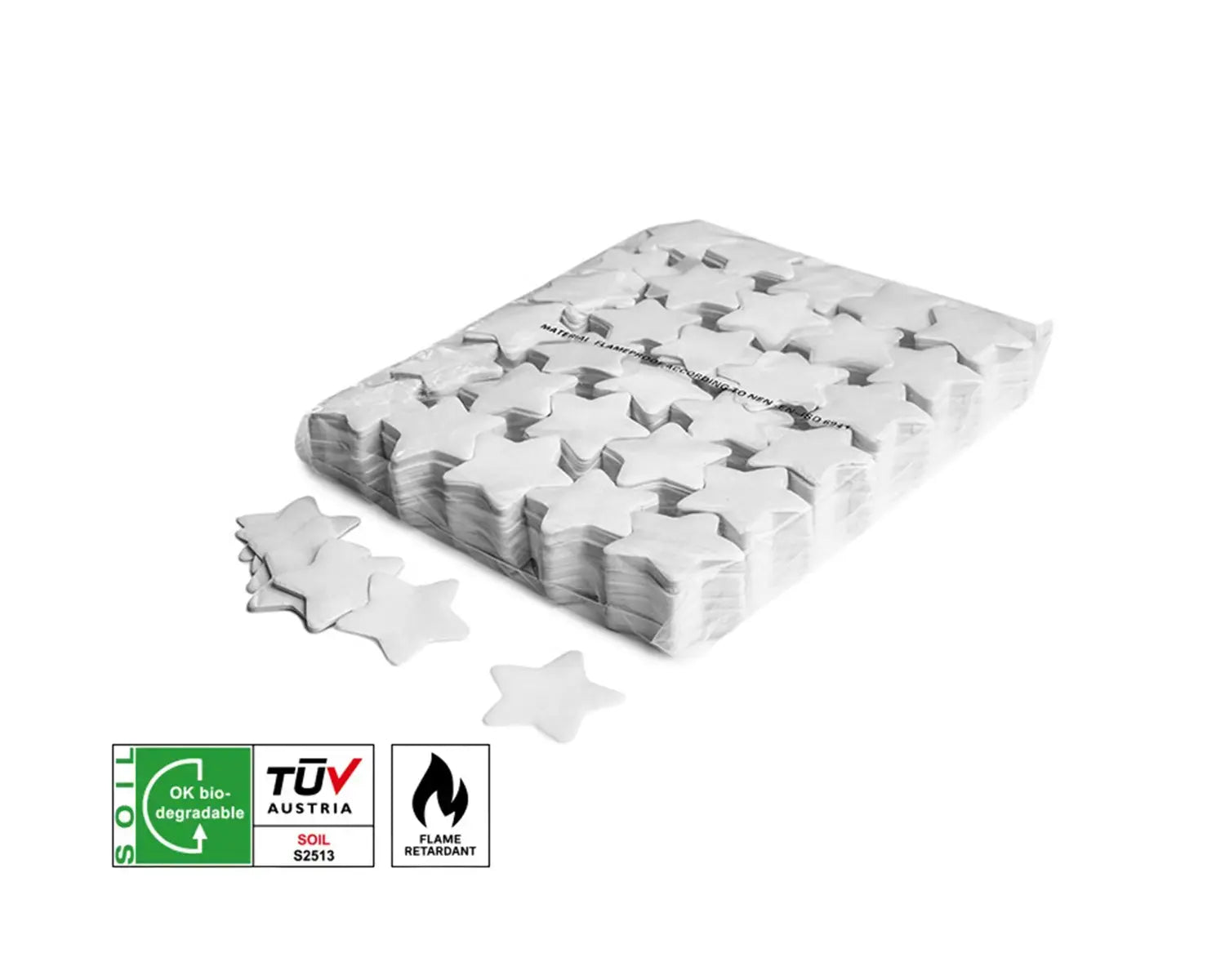 Slowfall Biodegradable Confetti Stars 55 mm White
