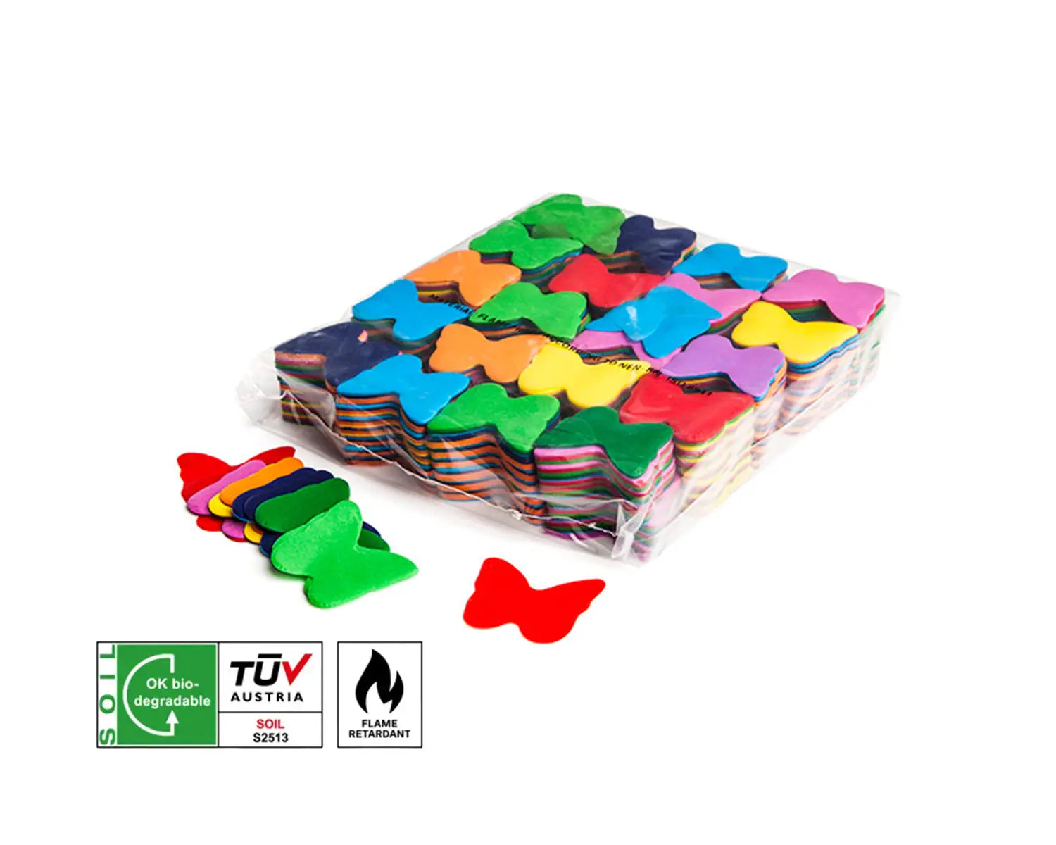 Slowfall Biodegradable Confetti Butterflies 55 mm Multicolour