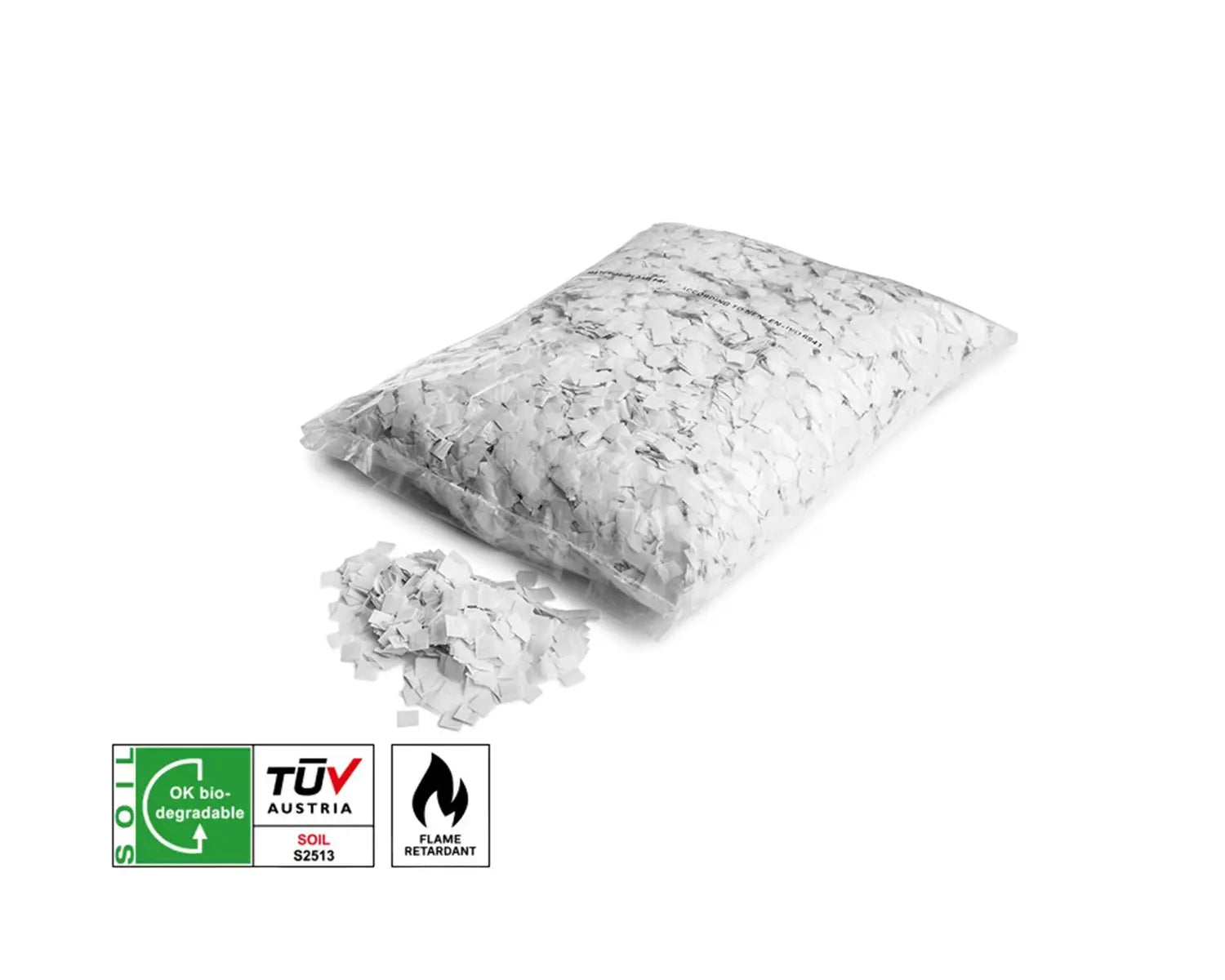 Slowfall Snow Confetti 10x10mm White