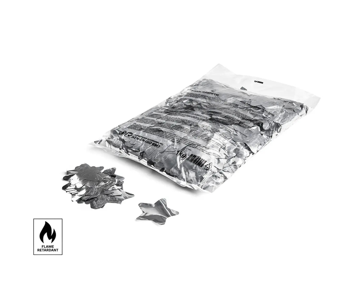 Metallic Confetti Stars 55 mm Silver