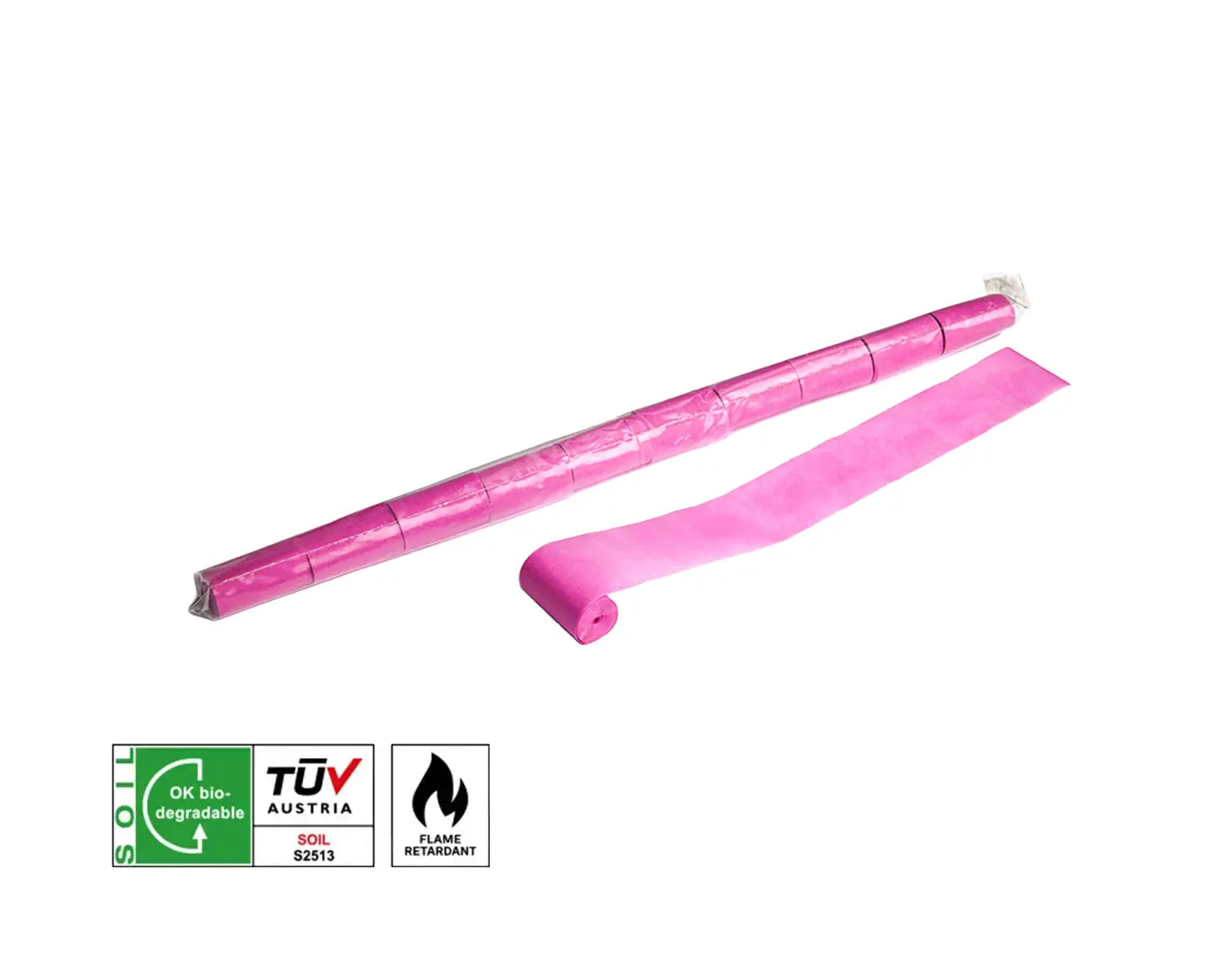 Extra-Wide Biodegradable Streamers 10 m x 5 cm Pink 10pc