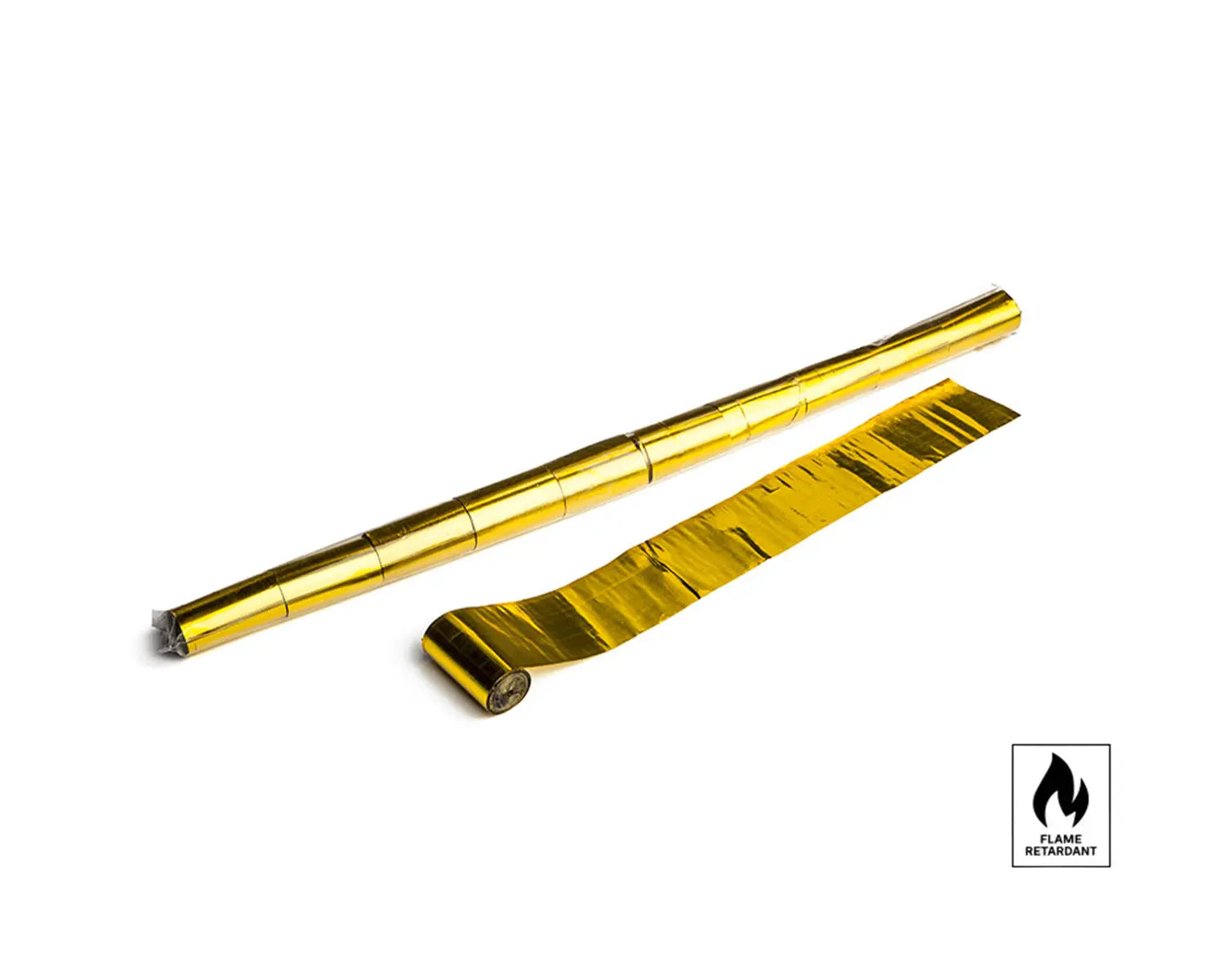 Wide Metallic Stadium Streamers 20 m x 2.5 cm Gold 20pc
