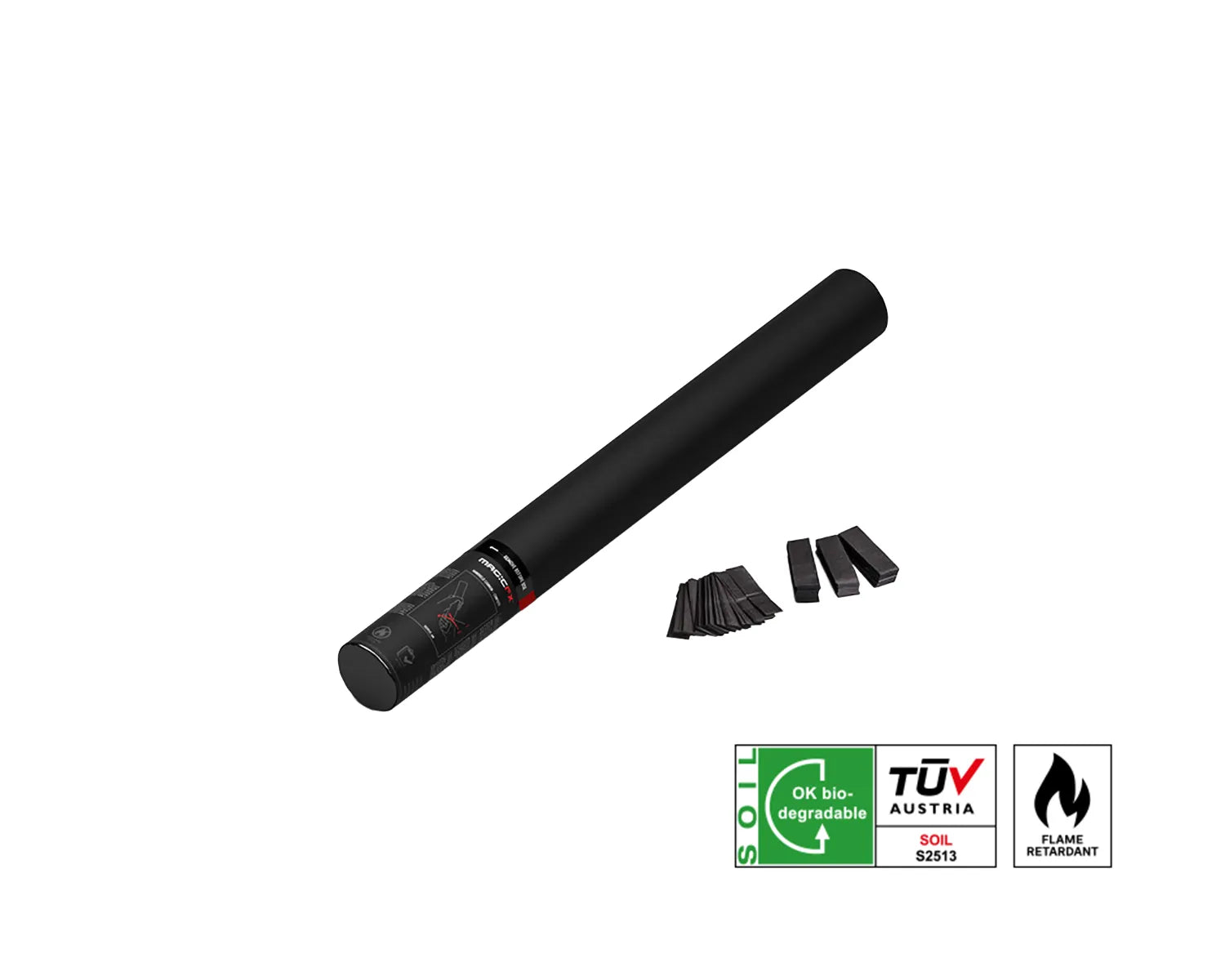 HANDHELD CONFETTI SHOT 50 cm with Confetti Black