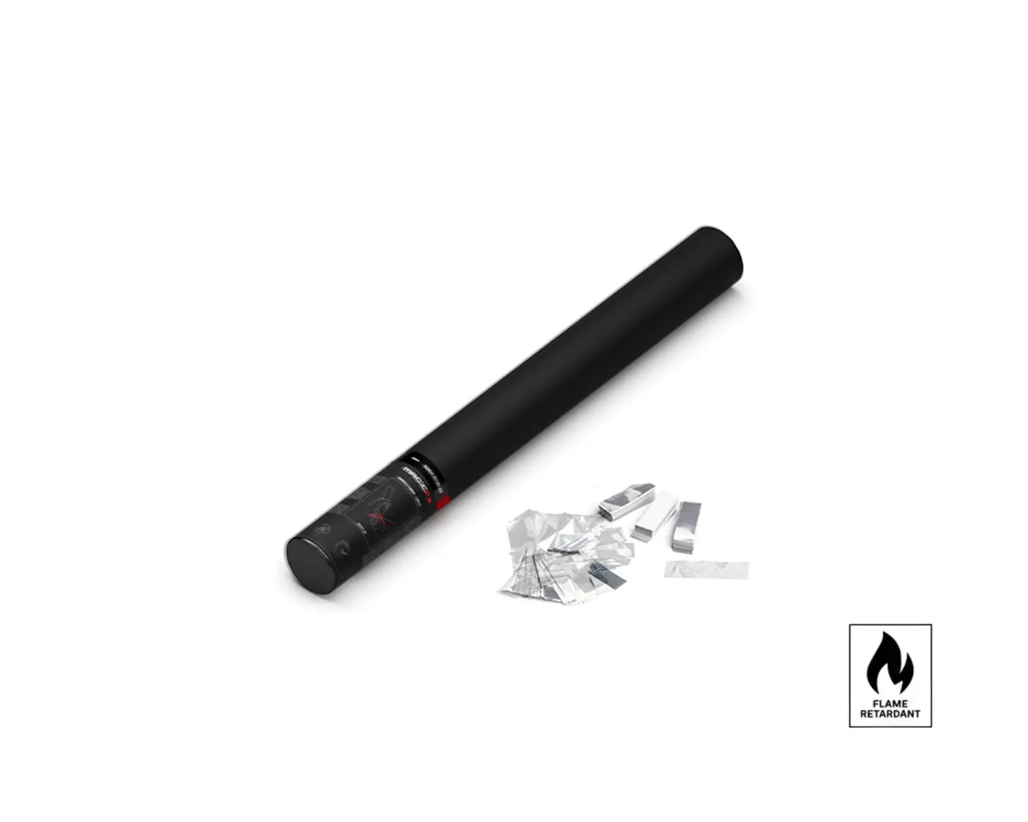 HANDHELD CONFETTI SHOT 50 cm with Confetti White+Silver Metallic