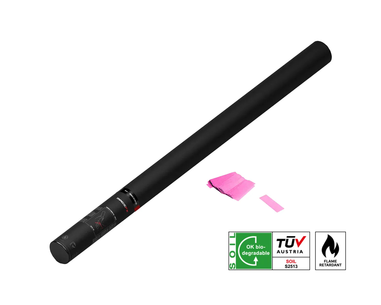 HANDHELD CONFETTI SHOT 80 cm with Confetti Fluo Pink