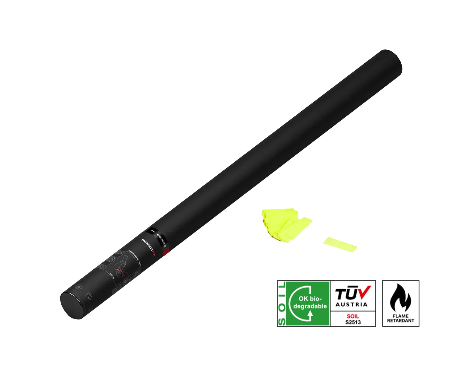 HANDHELD CONFETTI SHOT 80 cm with Confetti Fluo Yellow