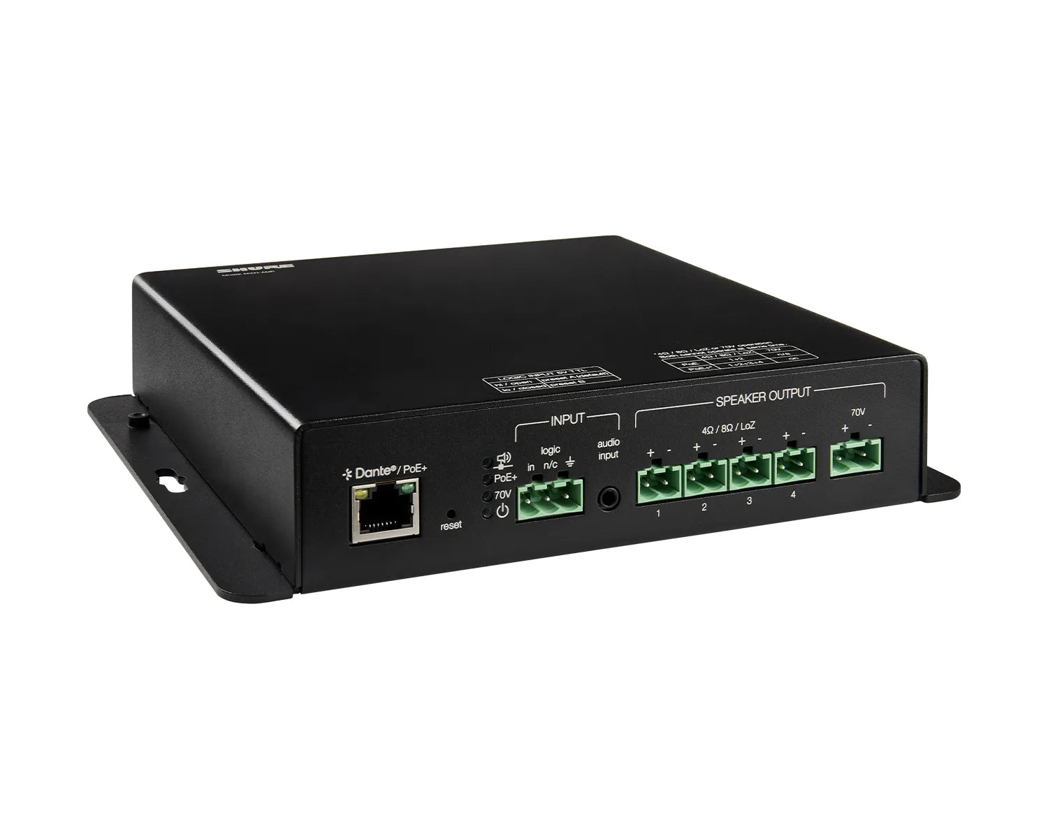MXN-AMP PoE+ Powered 4-Channel Amplifier Dante