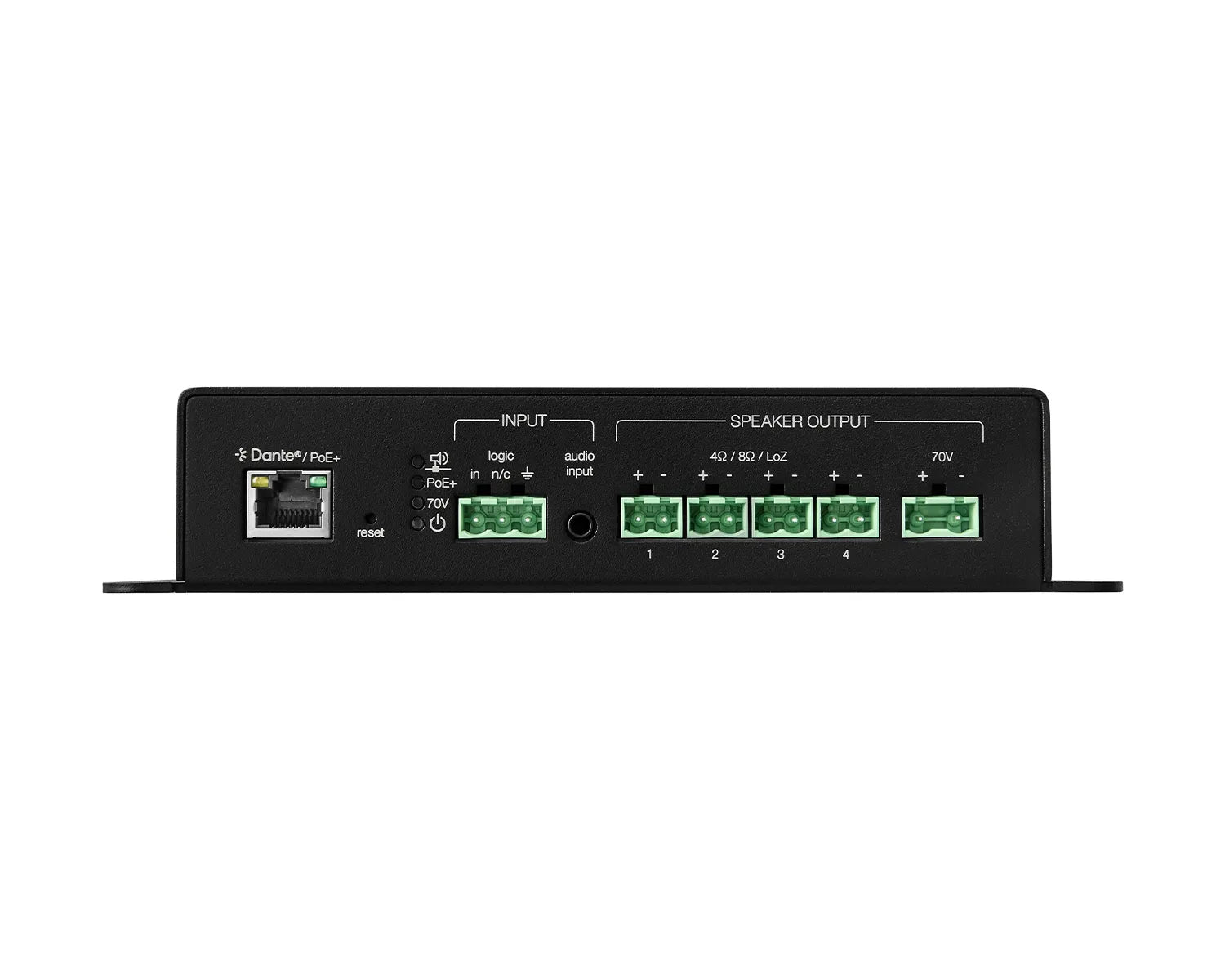 MXN-AMP PoE+ Powered 4-Channel Amplifier Dante
