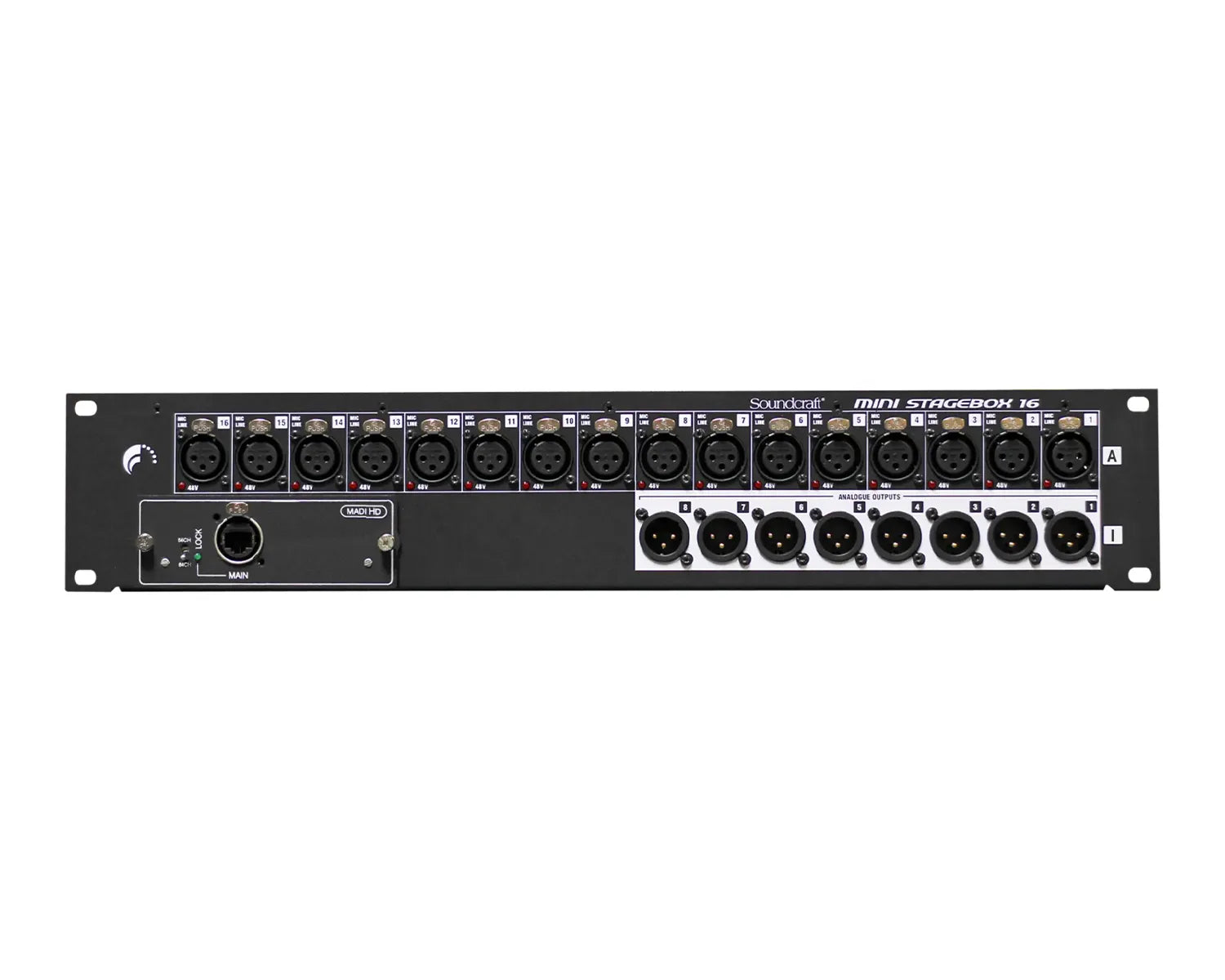 Mini Stagebox 16R Stagebox 16in/8 XLR Line Out/1 MADI 2U