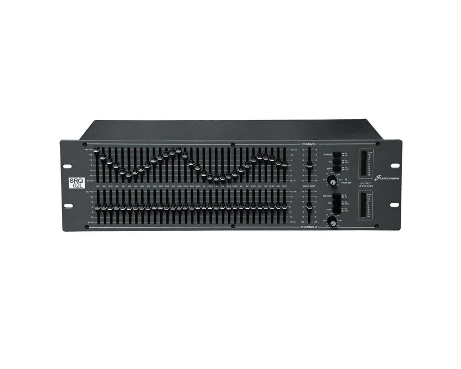 SRQ62L 2x31 Band 1/3 Octave Graphic Equaliser 45mm Faders 3U