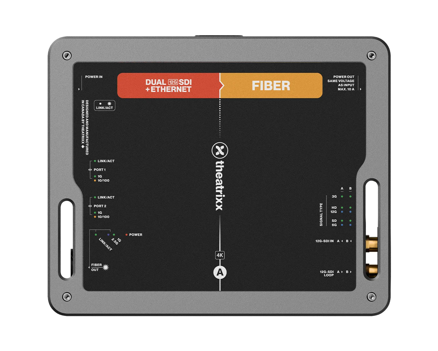 DUAL 4K Converter 12G-SDI/POE++ to Fibre MultM opticalCON DUO