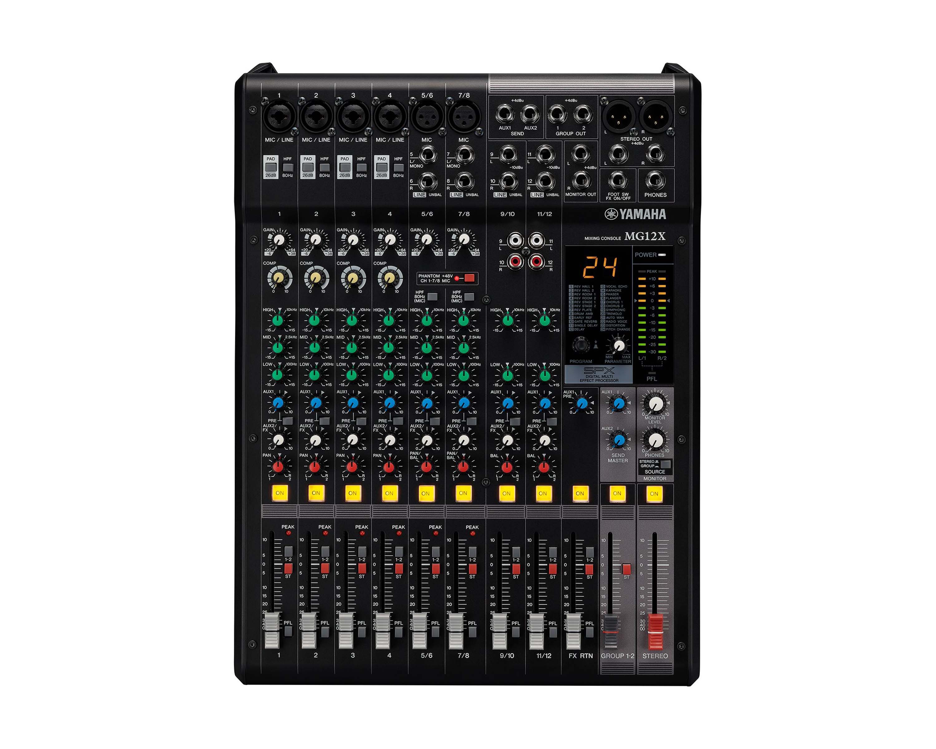 MG12X 12-Ch Mixing Console 6 Mic / 12 Line + SPX with Faders