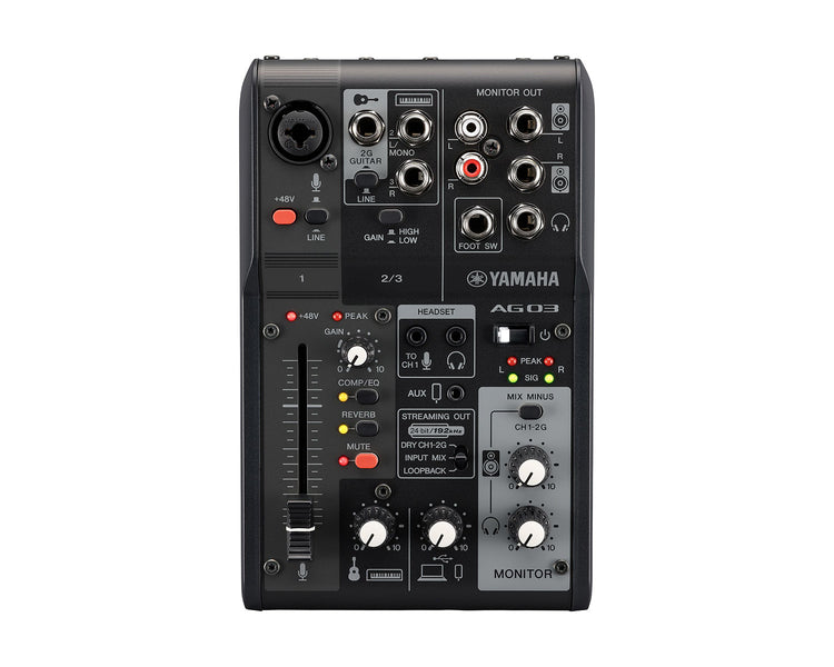 YAMAG03MK2B - Yamaha AG03 MK2 3 Channel Mixer with USB Audio Interface Black Image 1