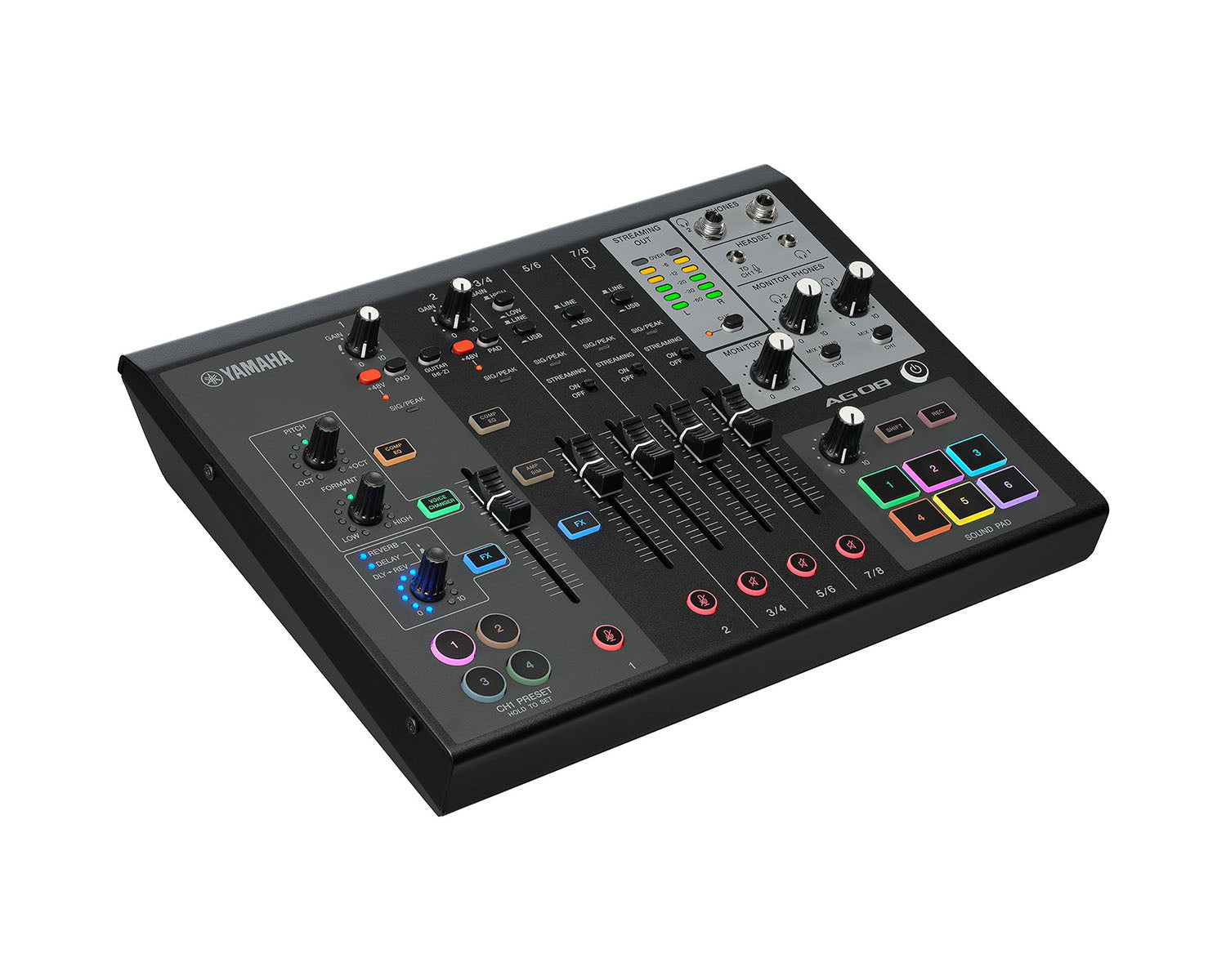YAMAG08B - Yamaha AG08 8 Channel Mixer with USB Audio Interface Black Image 2
