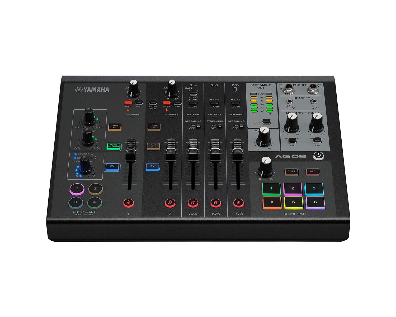 YAMAG08B - Yamaha AG08 8 Channel Mixer with USB Audio Interface Black Image 3