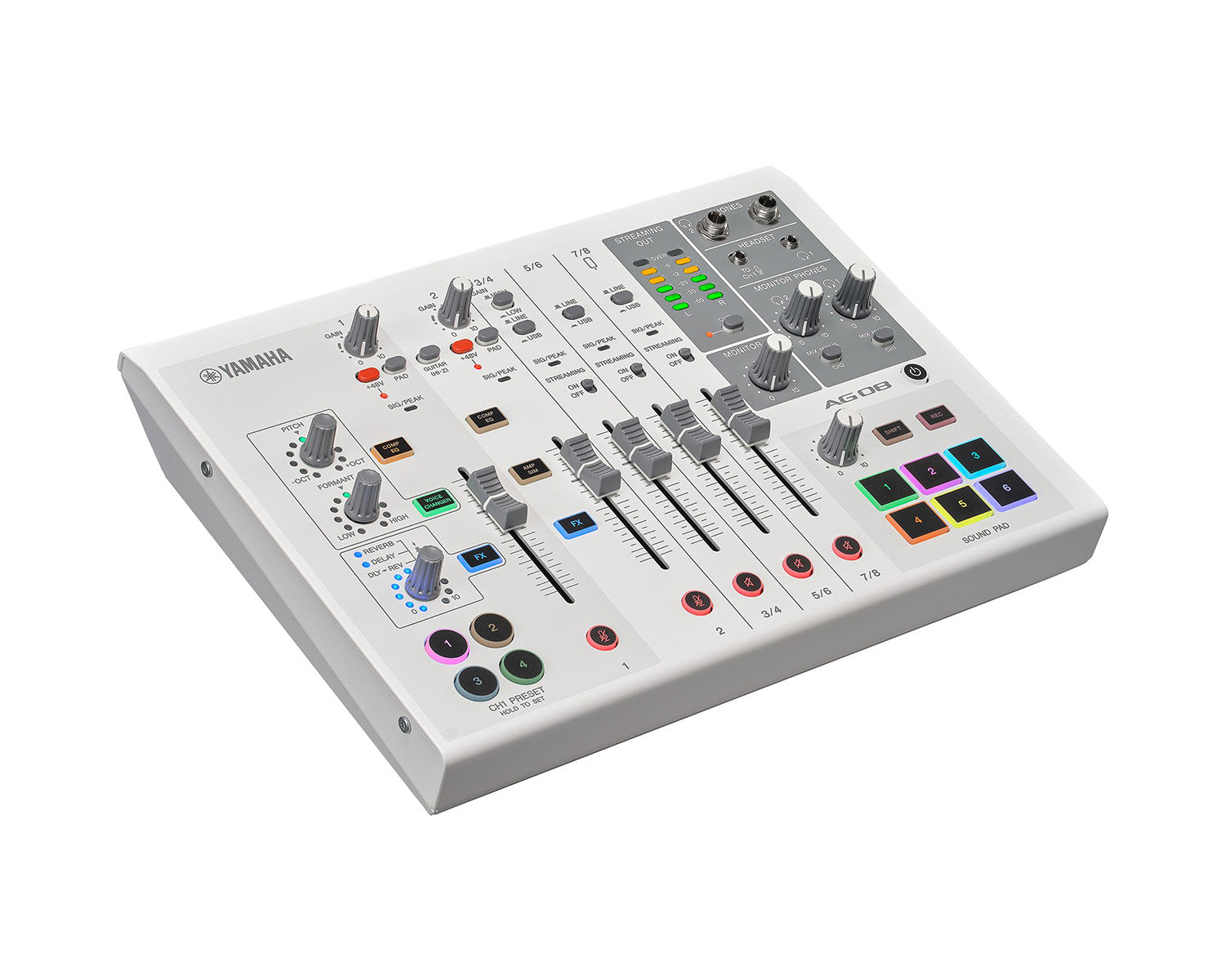 YAMAG08W - Yamaha AG08 8 Channel Mixer with USB Audio Interface White Image 2