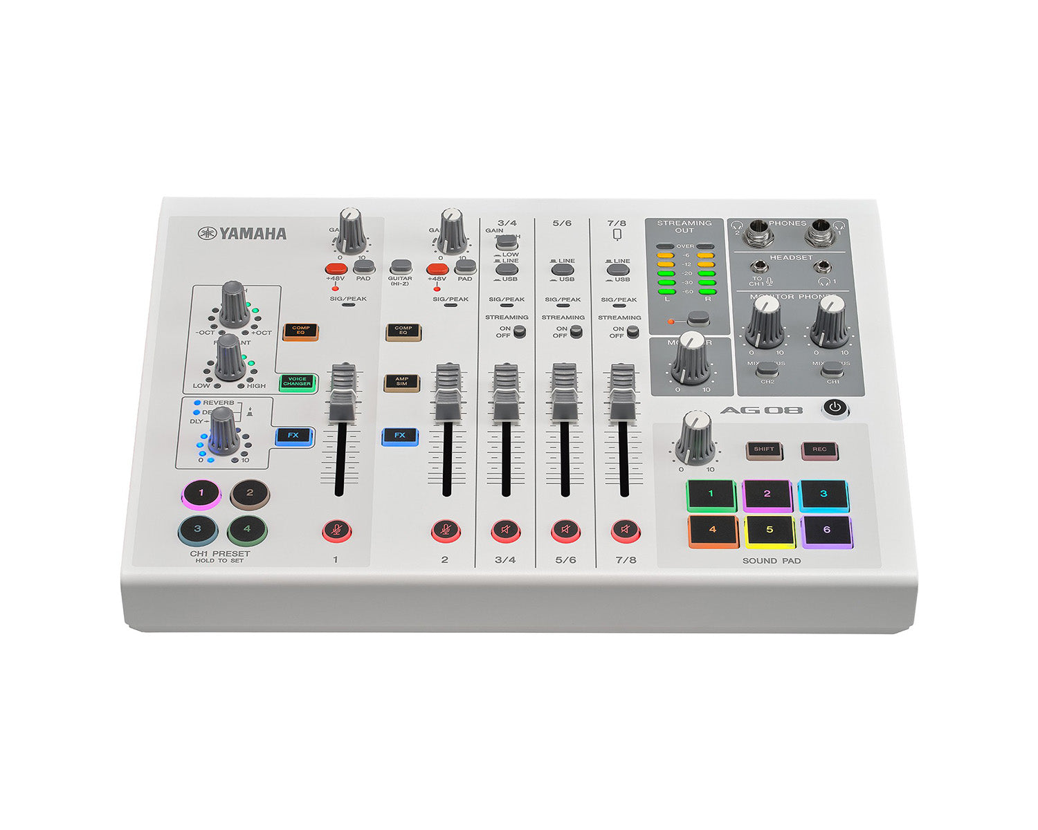 YAMAG08W - Yamaha AG08 8 Channel Mixer with USB Audio Interface White Image 3