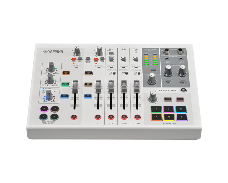 YAMAG08W - Yamaha AG08 8 Channel Mixer with USB Audio Interface White Image 3