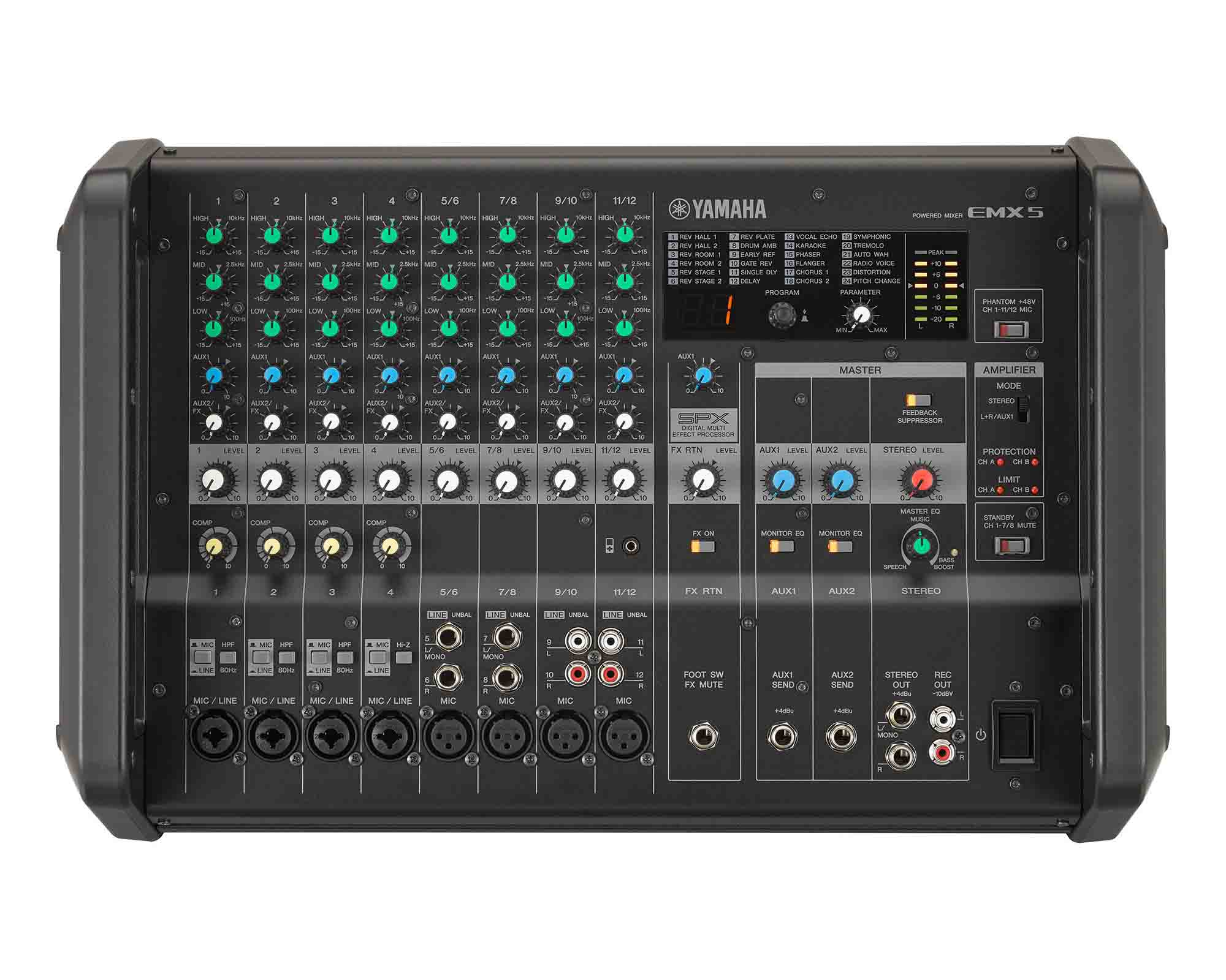 YAMEMX5 - Yamaha EMX5 12Ch Lightweight Powered Mixer Amp 630 and 630W Image 1