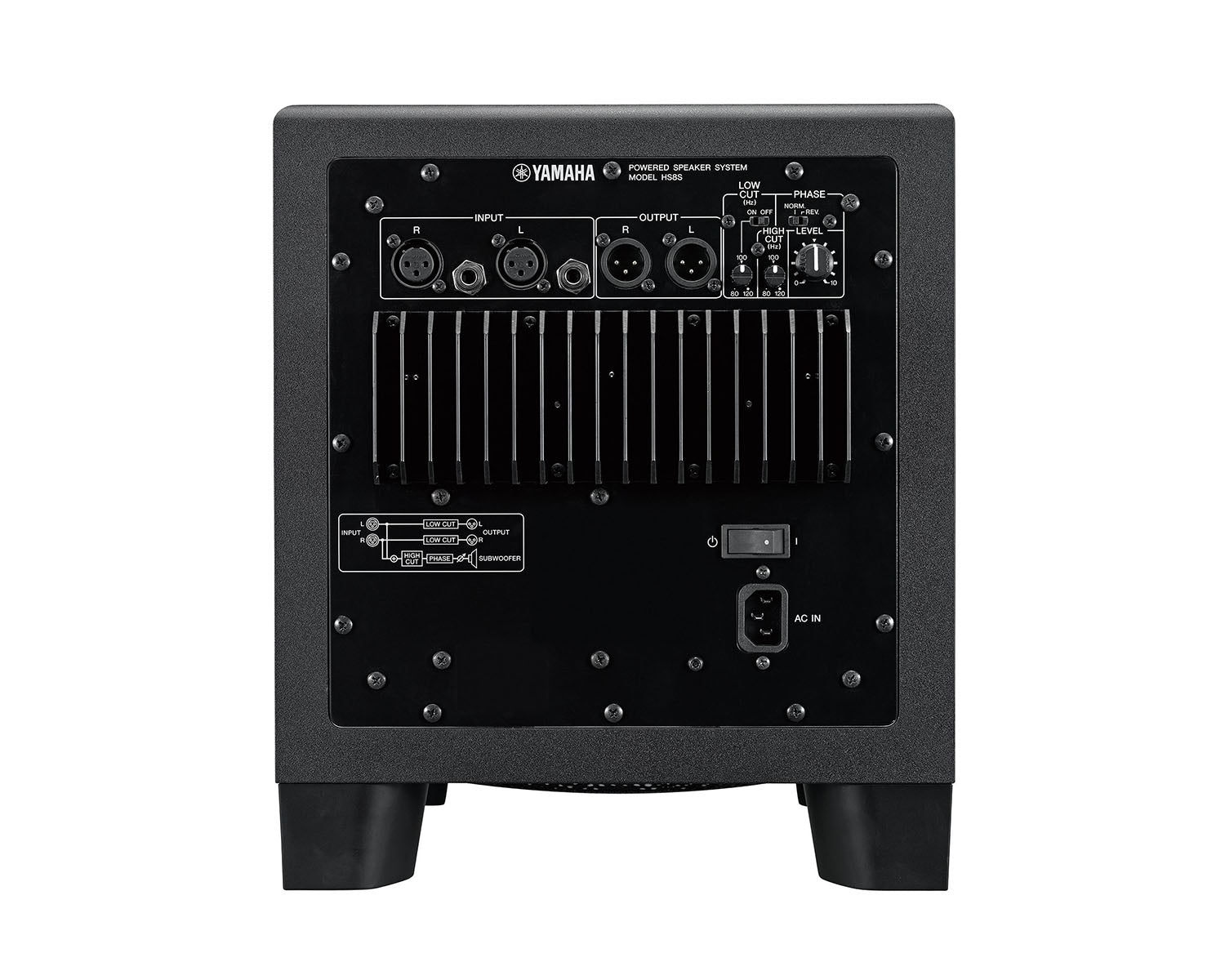 YAMHS8S - Yamaha HS8S 8inch Bass Reflex Powered Subwoofer 150W Black Image 4