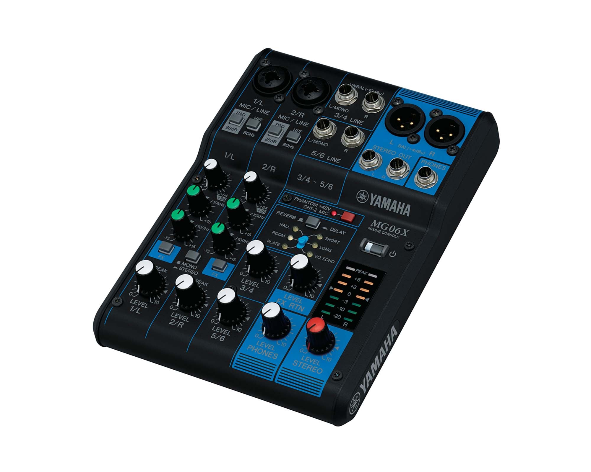 YAMMG06X - Yamaha MG06X 6 Ch Mixing Console 2 Mic or 6 Line and SPX with Knobs Image 2