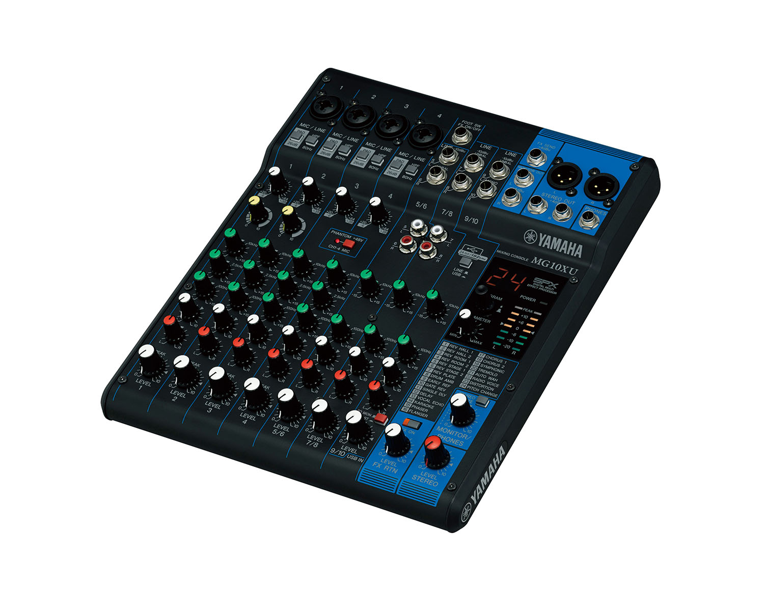 YAMMG10XUK - Yamaha MG10XU 10 Ch Mixing Console 4 Mic or 10 Line and SPX with Knobs Image 2