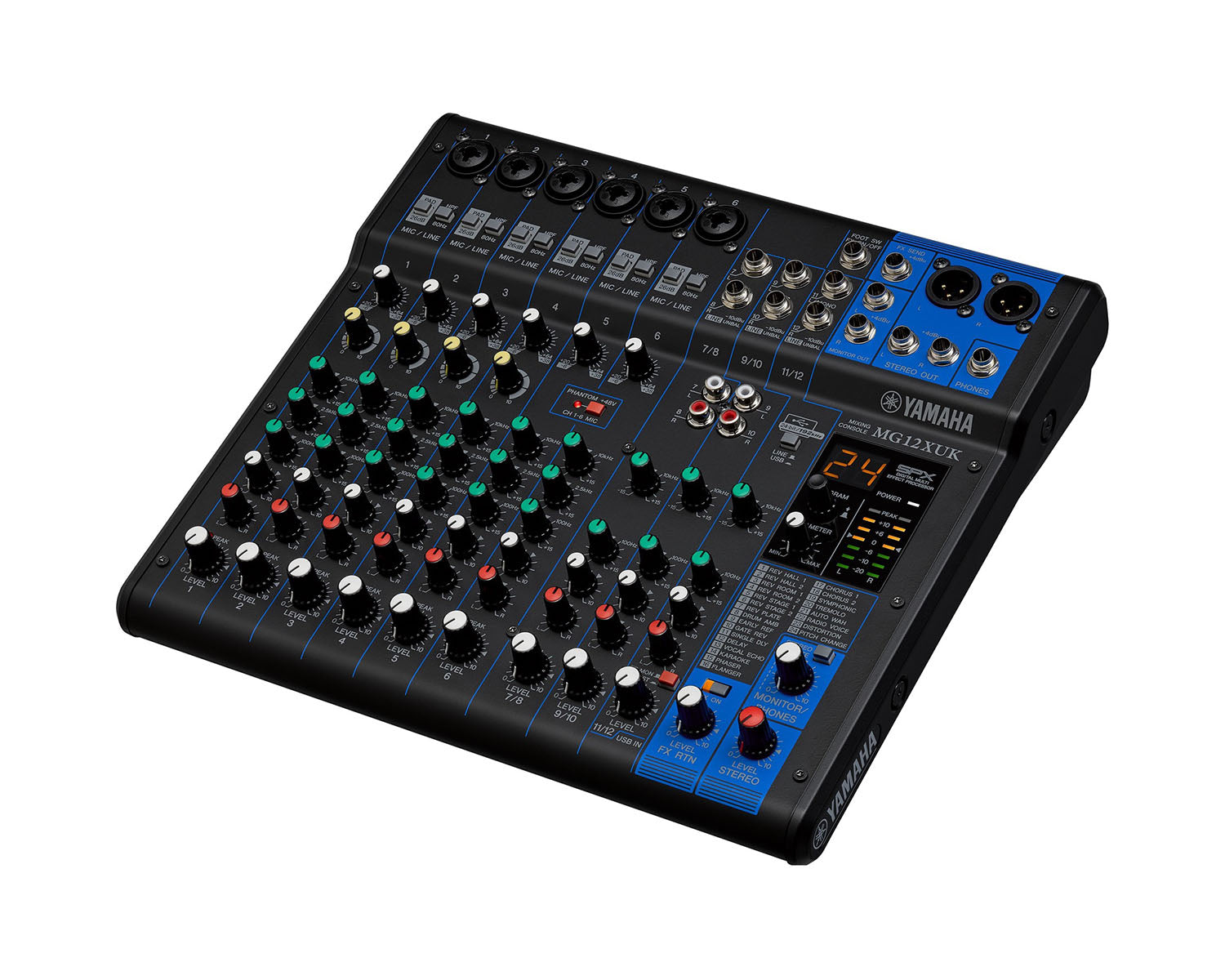 YAMMG12XUK - Yamaha MG12XUK 12 Ch Mixing Console 6 Mic or 12 Line and SPX with Knobs Image 2