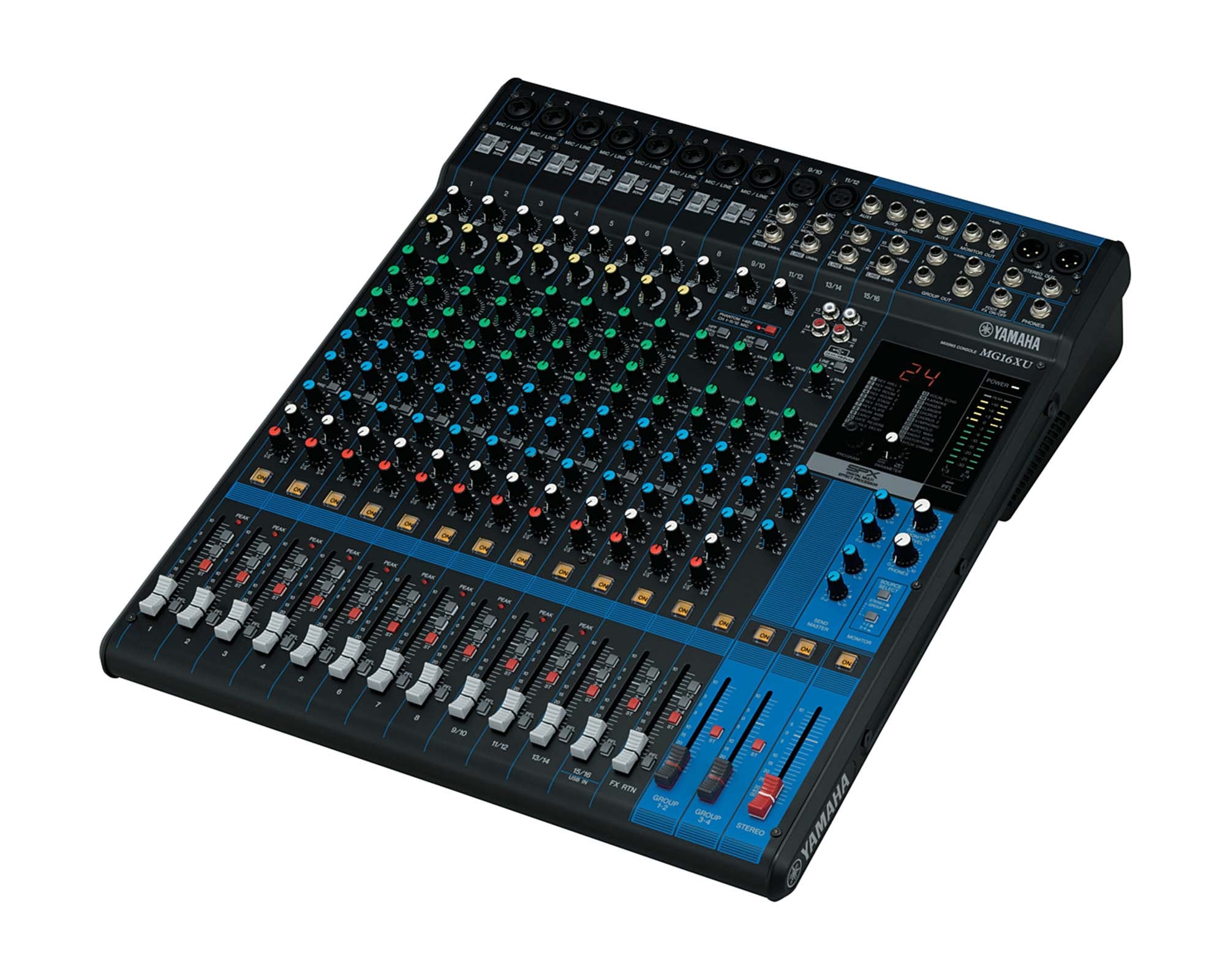 YAMMG16XU - Yamaha MG16XU 16 Ch Mixing Console 10 Mic or 16 Line and SPX with Faders Image 2