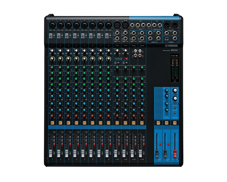 YAMMG16 - Yamaha MG16 16 Channel Mixing Console 10 Mic or 16 Line with Faders Image 1