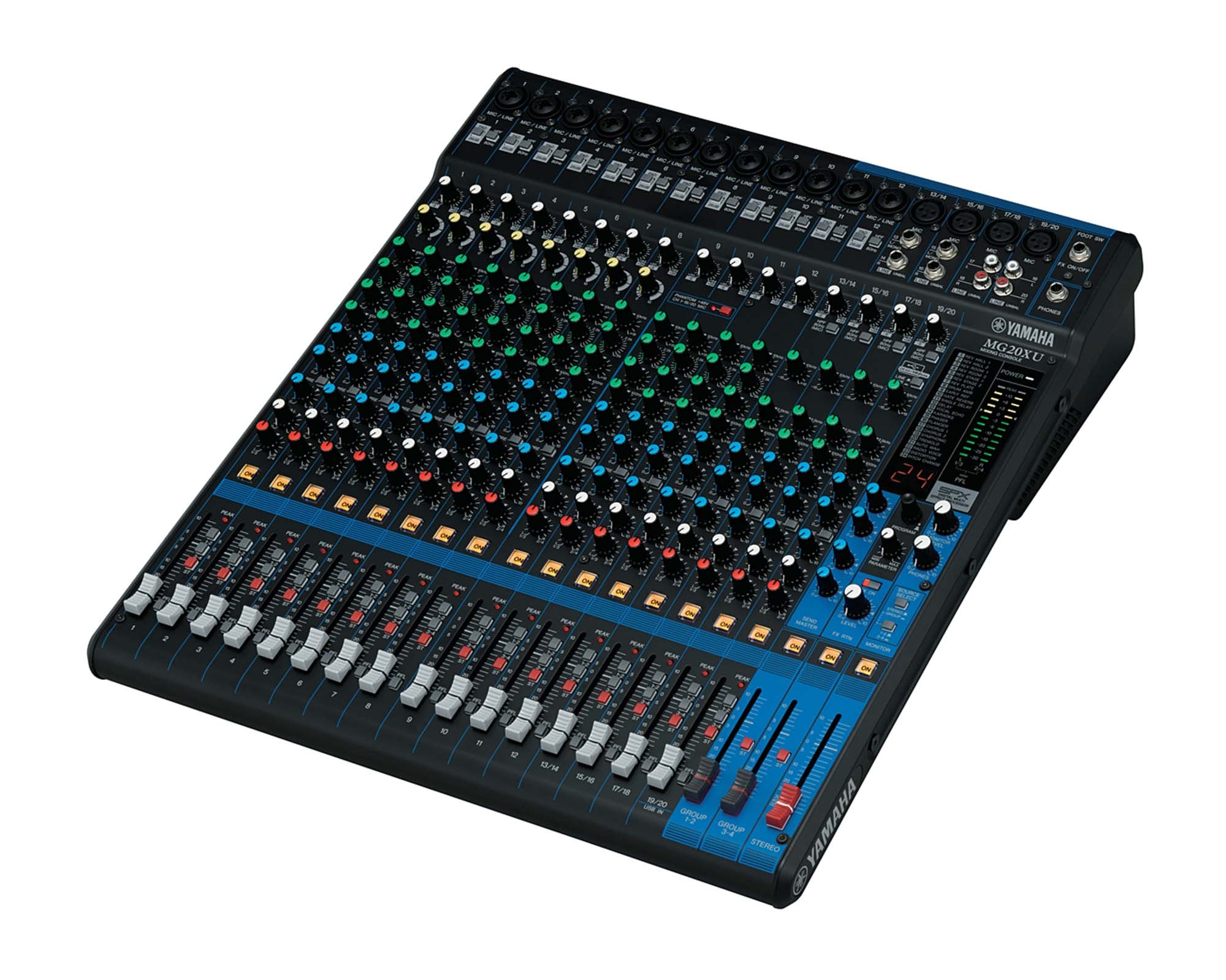 YAMMG20XU - Yamaha MG20XU 20 Ch Mixing Console 16 Mic or 20 Line and SPX with Faders Image 2