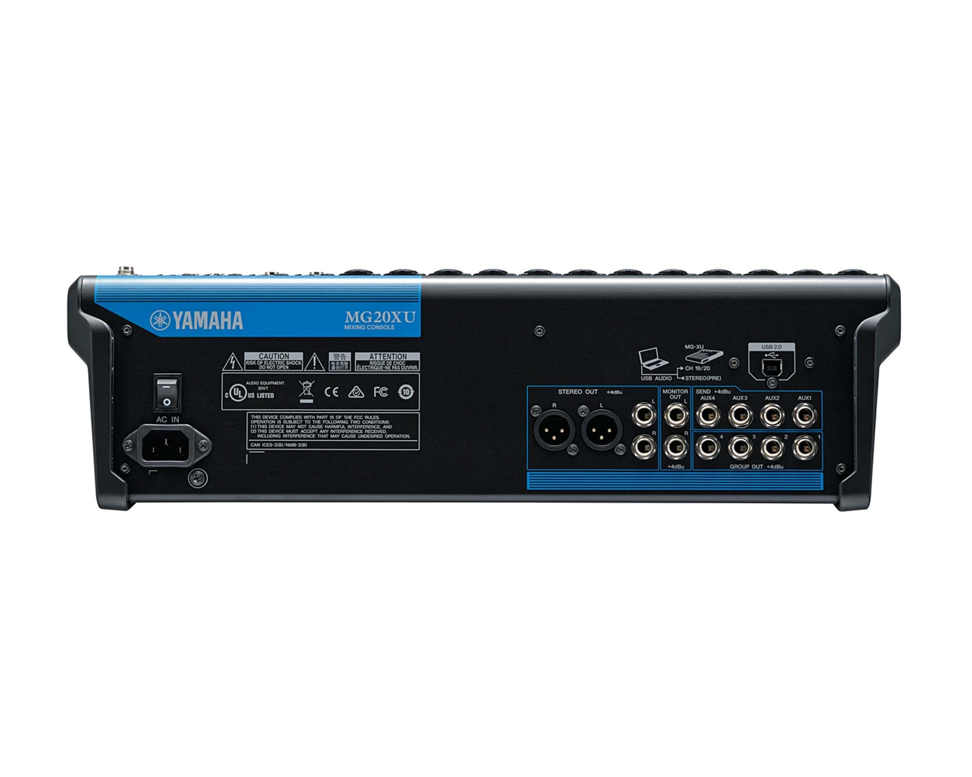 YAMMG20XU - Yamaha MG20XU 20 Ch Mixing Console 16 Mic or 20 Line and SPX with Faders Image 3