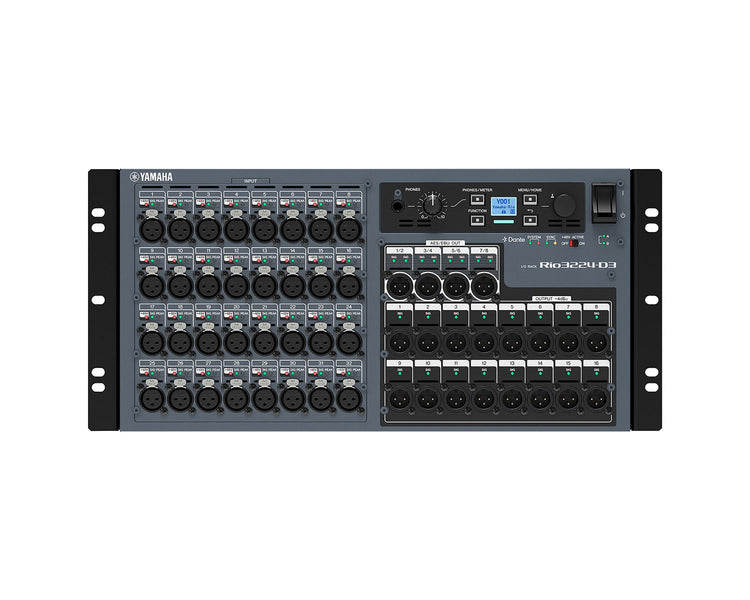 YAMRIO3224D3 - Yamaha Rio3224 D3 Dante Network Rack 32in or 24out with Dual PSU and OLED Image 2