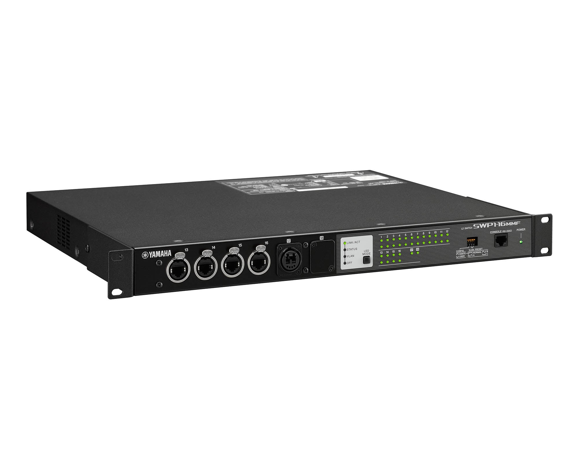 YAMSWP116MMF - Yamaha SWP116MMF Network Switch with 12 EtherCON Ports or 4xRJ45 or 1xOpt Image 2