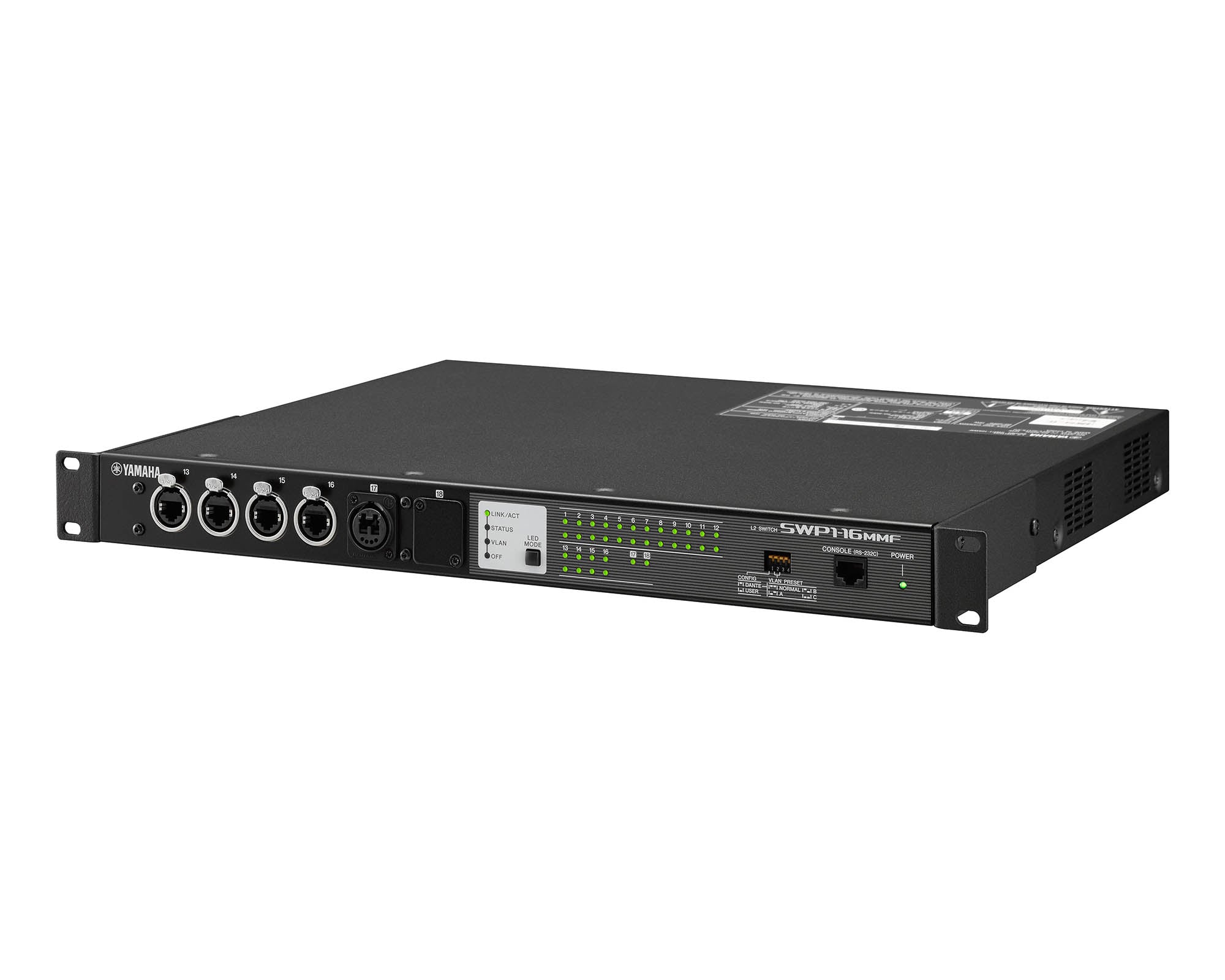 YAMSWP116MMF - Yamaha SWP116MMF Network Switch with 12 EtherCON Ports or 4xRJ45 or 1xOpt Image 3