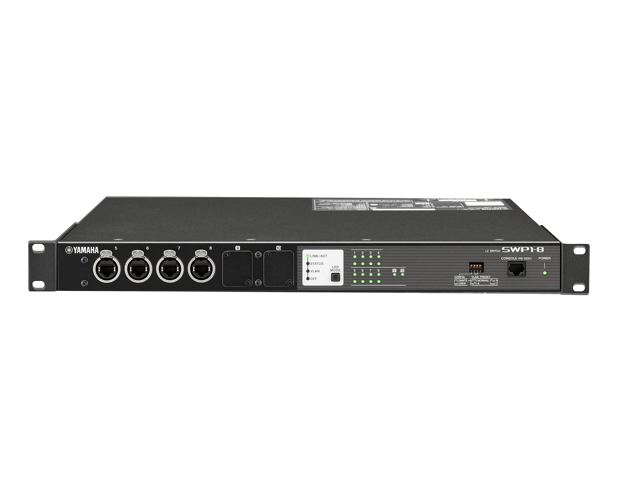 YAMSWP18 - Yamaha SWP18 Network Switch with 8 EtherCON Ports Image 1