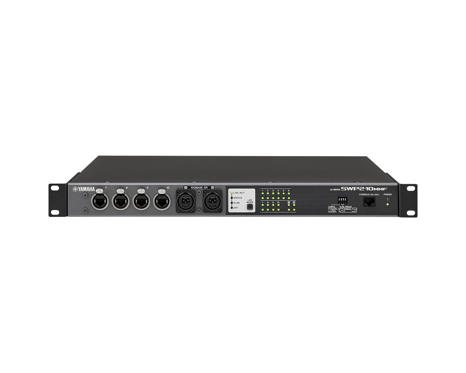 YAMSWP210MMF - Yamaha SWP2 10MMF Network Switch 10 etherCON or 2 Multi Mode Fiber Ports Image 1