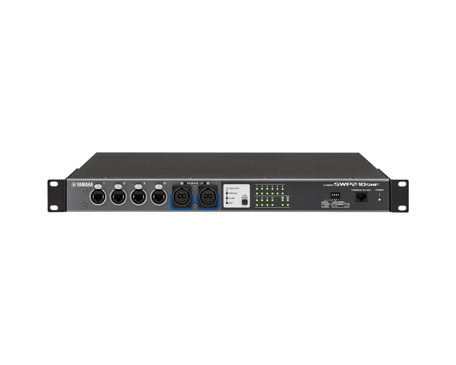 YAMSWP210SMF - Yamaha SWP2 10SMF Network Switch 10 etherCON or 2 Single Mode Fiber Ports Image 1