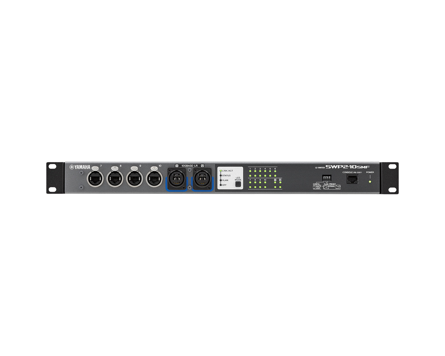 YAMSWP210SMF - Yamaha SWP2 10SMF Network Switch 10 etherCON or 2 Single Mode Fiber Ports Image 3