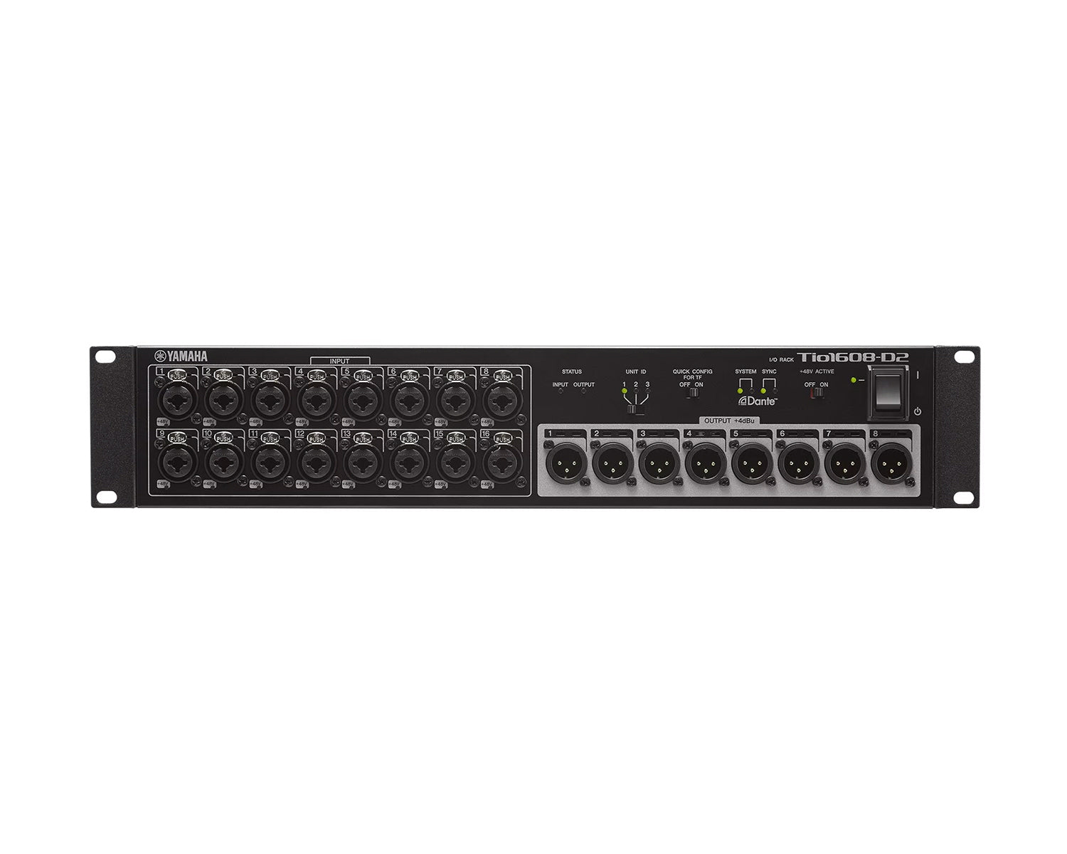 YAMTIO1608D2 - Yamaha TIO1608 D2 I or O Rack Stagebox with Dante 16in or 8out 96KHz Image 1
