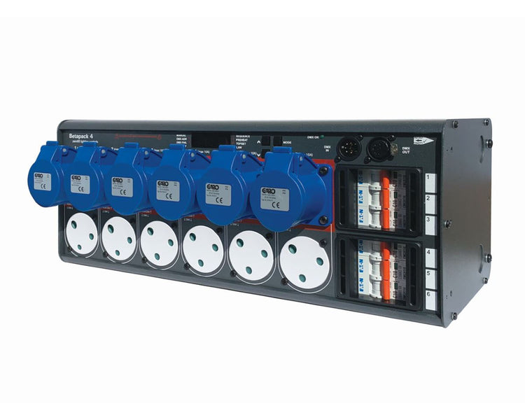 ZERBP4615 - Zero 88 Betapack 4 6x10A DMX Dimmer Pack 6x15a or 6xCEE17 Outlet 4U Image 1