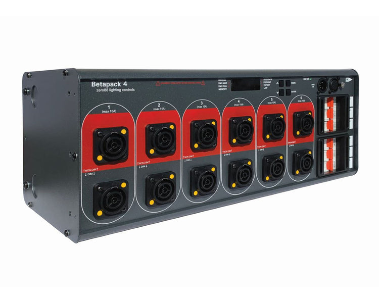 ZERBP4N - Zero 88 Betapack 4 6x10A DMX Dimmer Pack 12xNeutrik Outlet 4U Image 1