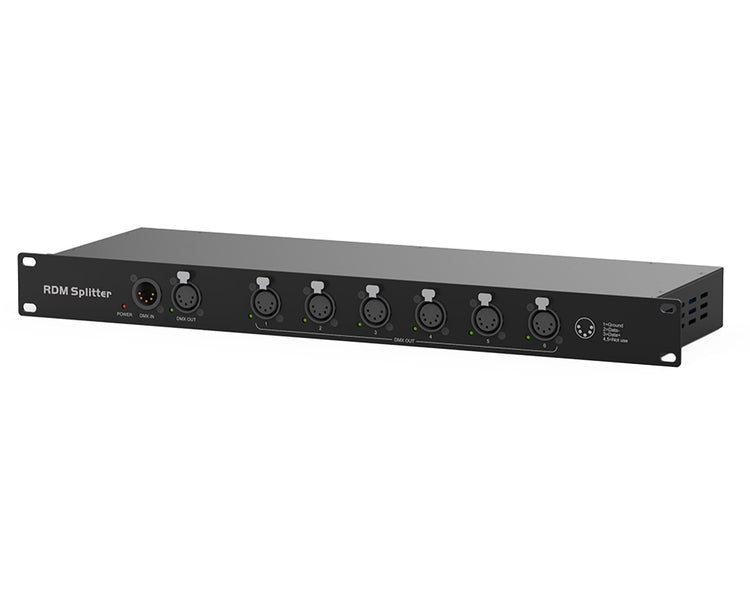 ZERRDM6 - Zero 88 RDM Splitter 6 Rackmount 5 Pin XLR Splitter 2 In or 2 Thru or 6 Out Image 1