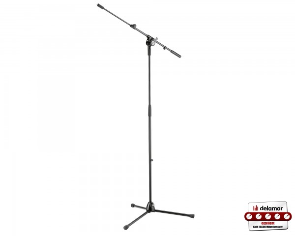 K&M 25600 Microphone Stand with Telescopic Boom Arm Black - Main Image