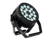 18P HEX IP PAR Outdoor Rated 18x12W RGBAW LEDs Black - outdoor rated stage lighting