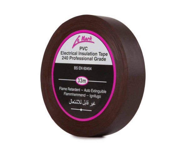 Le Mark PVC Electrical Insulation Tape 19mm x 33m BROWN - Main Image
