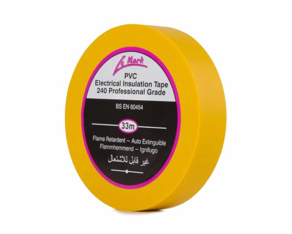Le Mark PVC Electrical Insulation Tape 19mm x 33m YELLOW - Main Image