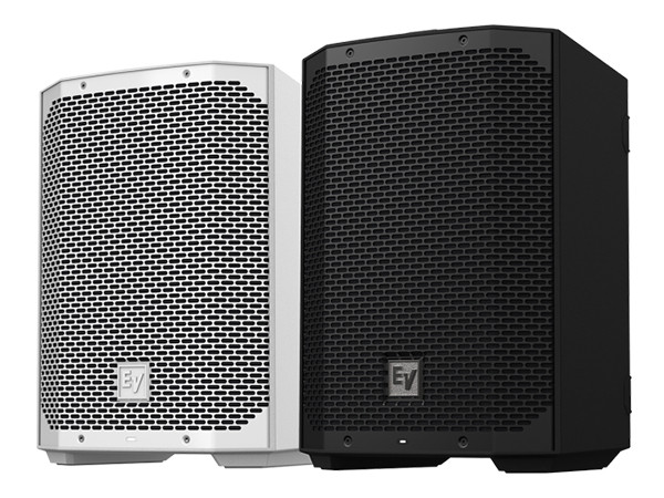 black and white EVERSE 8 speakers